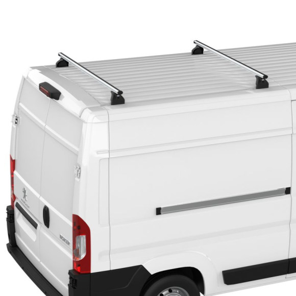2 graue Aluminium-Dachträger Cruz für Volkswagen e-Transporter 2025+
