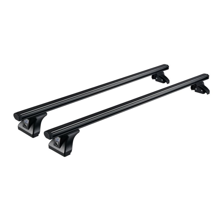 2 schwarze Aluminium-Dachträger Cruz für Volkswagen e-Transporter 2025+