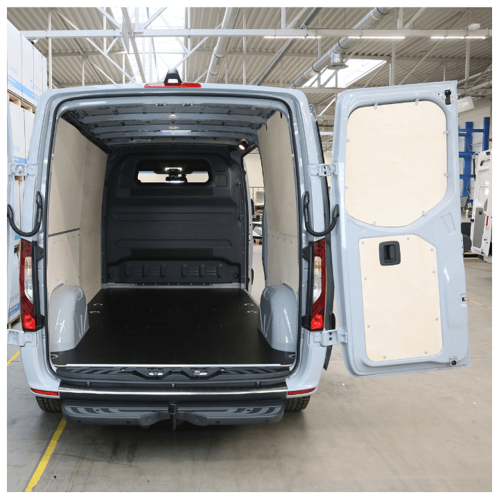 Holz-Innenverkleidung Rohholz Seitenwände Volkswagen e-Transporter 2025+ – generisches Foto