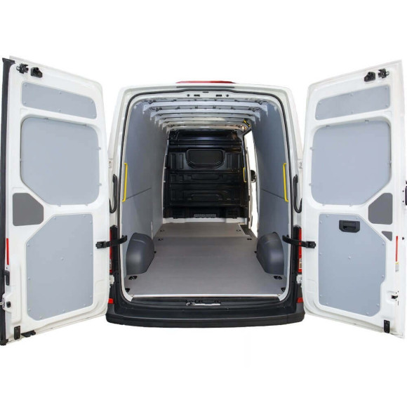 Komplette Holzinnenverkleidung für Volkswagen Crafter 2017 mit grauem Boden Komplette Holzinnenverkleidung für Volkswagen Crafter 2017 mit grauem Boden