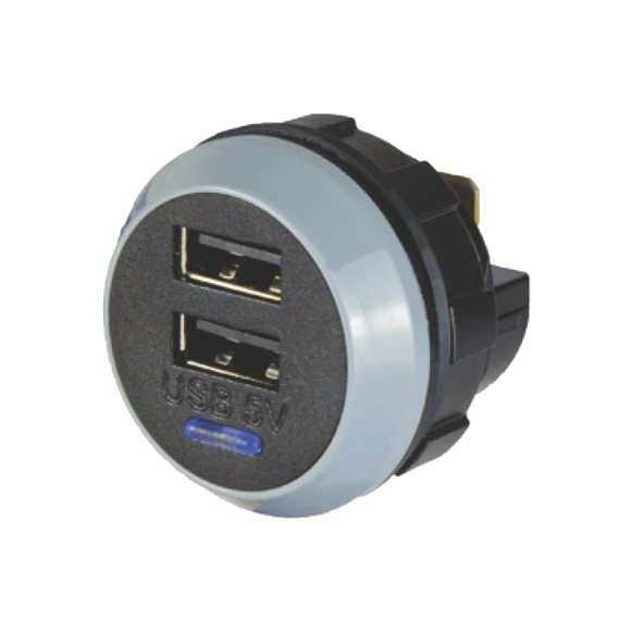 Runde USB-Buchse - 2 Ausgänge Runde USB-Buchse - 2 Ausgänge
