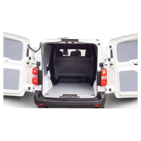 Komplette Innenverkleidung aus Holz für Volkswagen Crafter 2017 Doppelkabine mit grauem Boden - Beispielfoto Komplette Innenverkleidung aus Holz für Volkswagen Crafter 2017 Doppelkabine mit grauem Boden - Beispielfoto