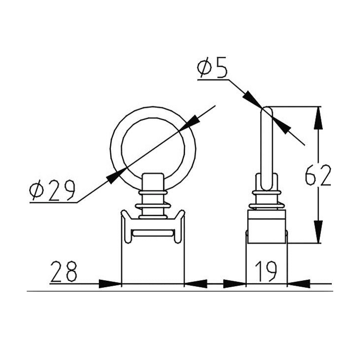 Einfacher Bolzen mit Ring
