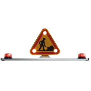 Ausgestattete Warnbalkenstange Triflash + 2 Rundumleuchten mit Kabel und 2 Schaltern Ausgestattete Warnbalkenstange Triflash + 2 Rundumleuchten mit Kabel und 2 Schaltern