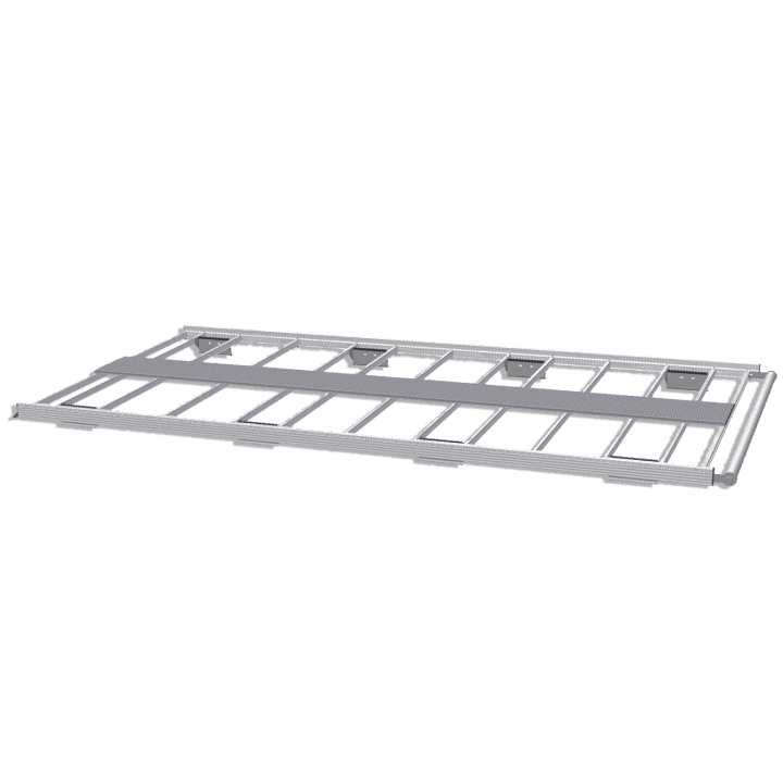 Aluminiumgepäckträger für Iveco Daily. Flacher Gepäckträger ideal für Parkplätze