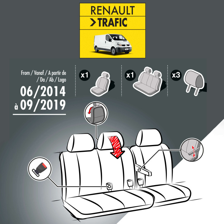 Stoffsitzbezüge für Renault Trafic 2014-2019