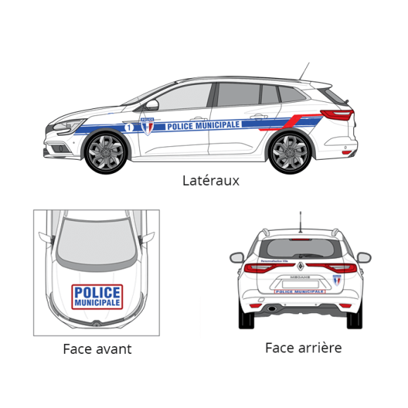 Markierungs-Kit Stadtpolizei Personenkraftwagen Markierungs-Kit Stadtpolizei Personenkraftwagen