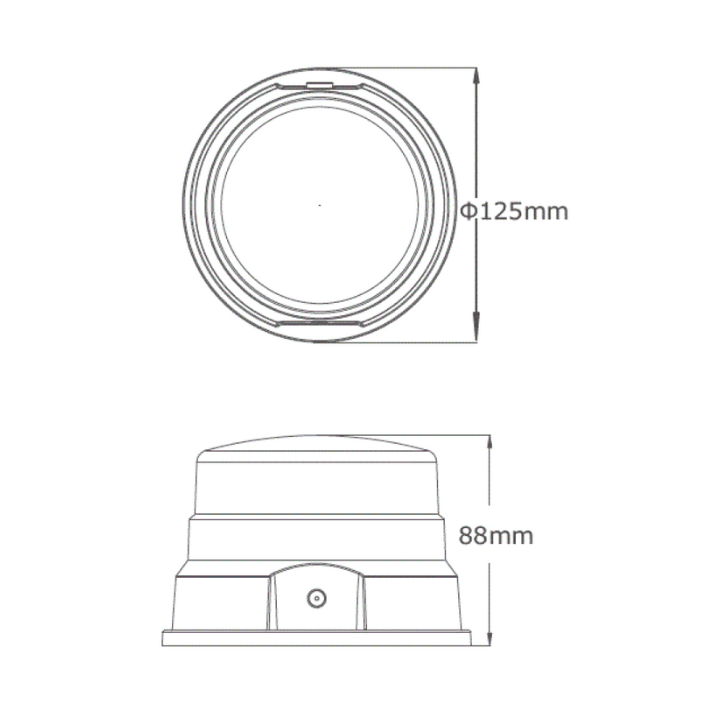 Kabellose LED-Rundumleuchte orange - magnetisch
