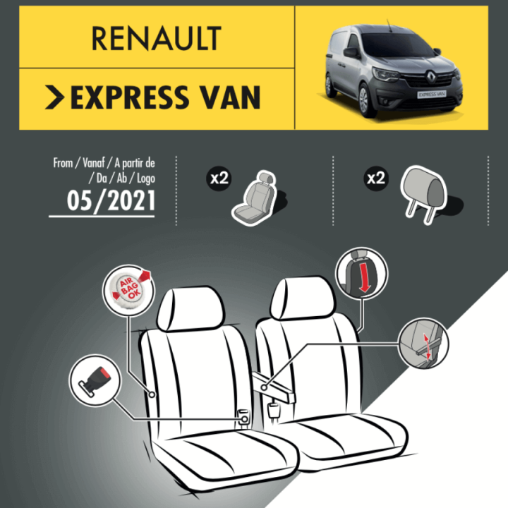 Stoffsitzbezüge für Renault Express Van 2021+