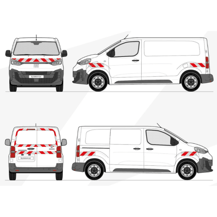 Markierungskit - Fiat E-Scudo 2019+ Vorgeschnittene, aufklebbare Klebestreifen